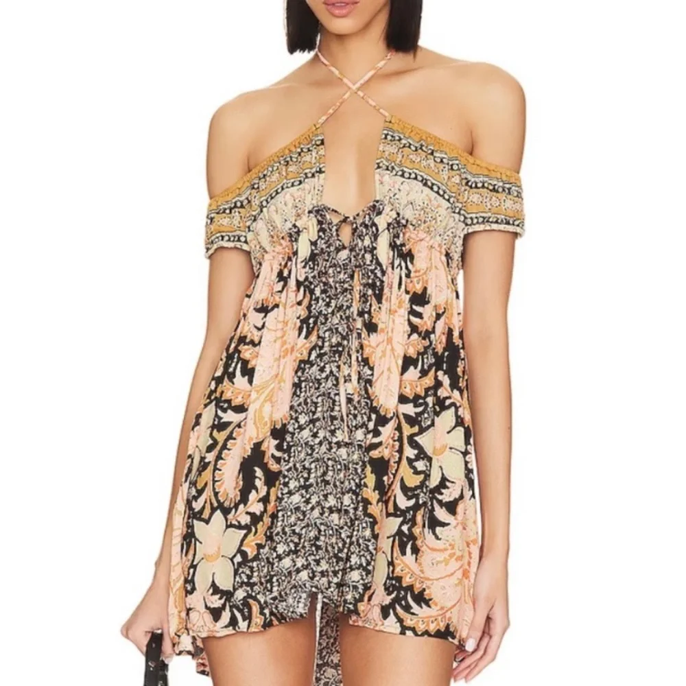 (A8) NEW Free People NWT Bali Mariposa Slip Dress in Black Combo, Size XS, NWOT - Picture 4 of 16